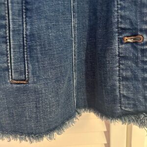 Chicos frayed edge jean jacket